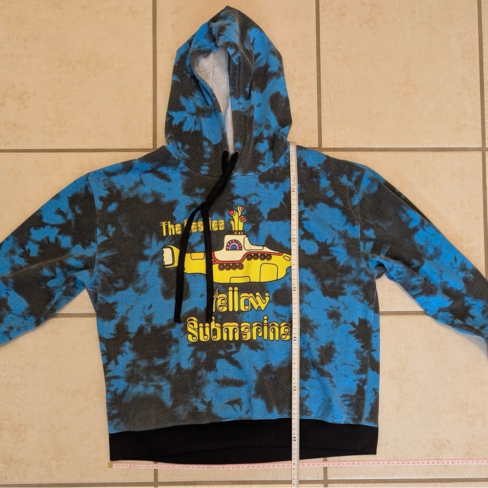 The Beatles Yellow Submarine Blue and Black Tie Dye Hoodie - Picture 7 of 10
